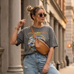 Retro Star Wars Millennium Falcon Gray Graphic Tee Size Large